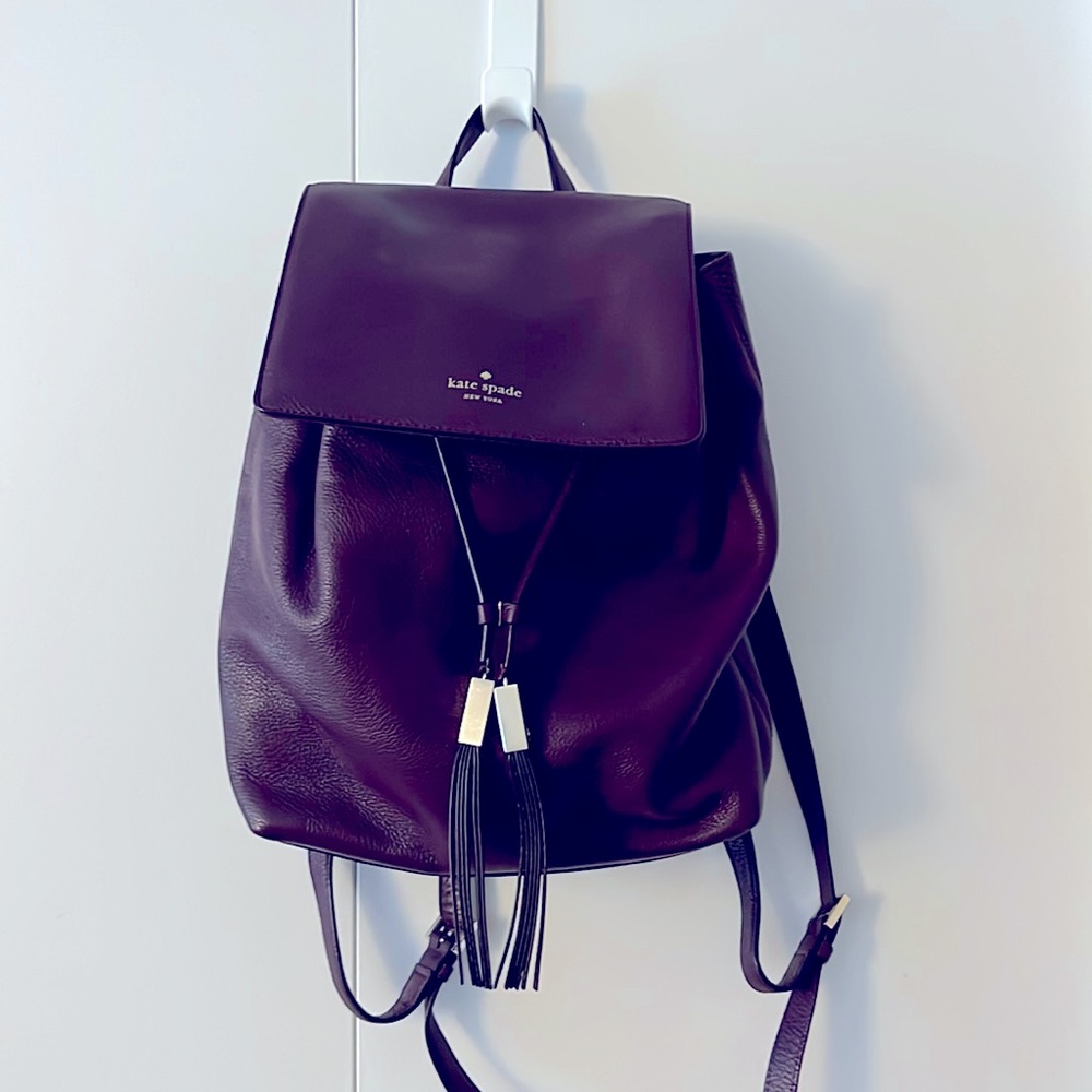 Kate Spade New York Purple Backpack with Gold Hardware